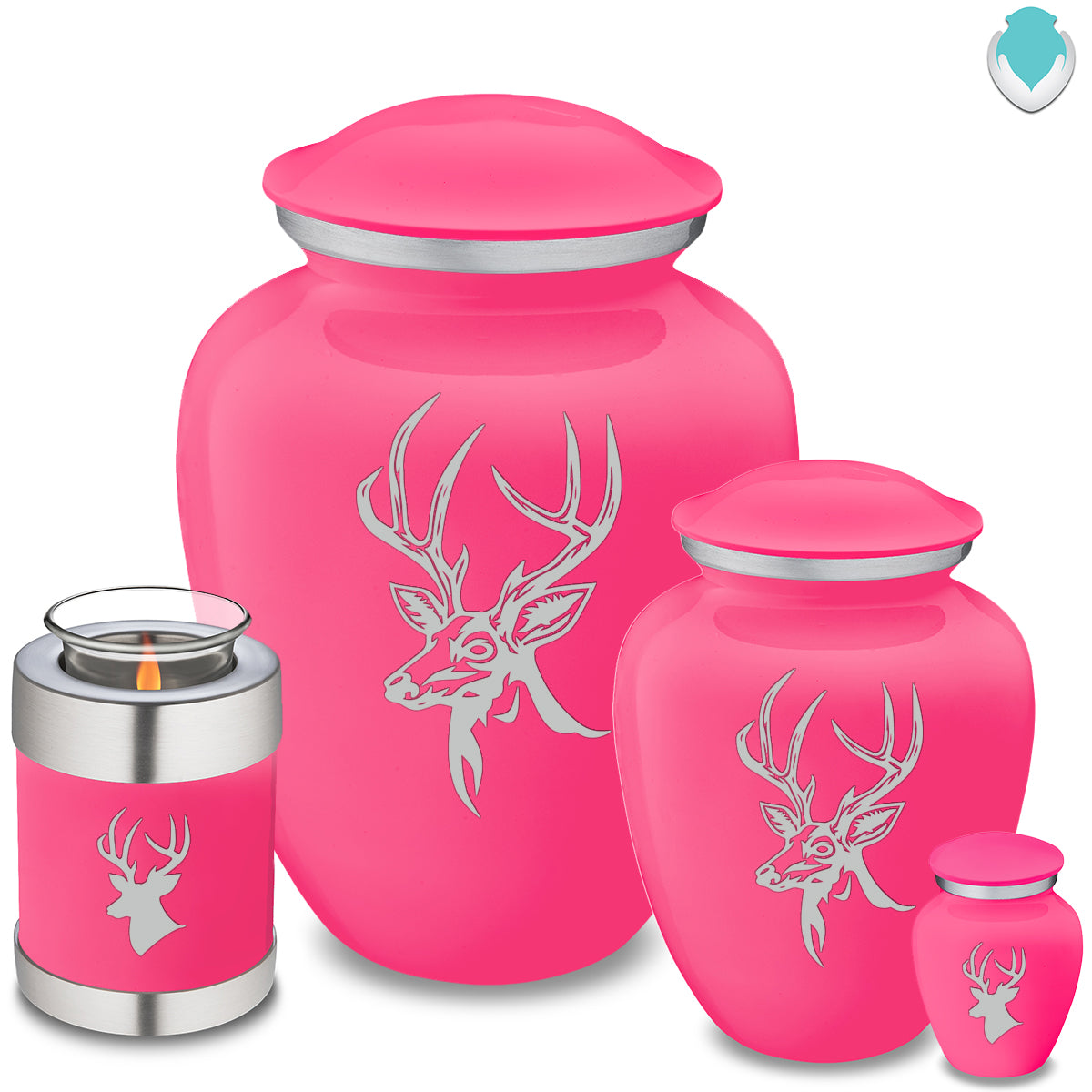 Keepsake Embrace Bright Pink Deer Cremation Urn