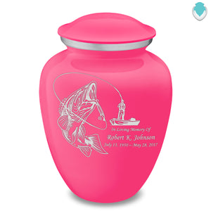 Adult Embrace Bright Pink Fishing Cremation Urn