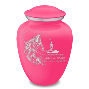 Adult Embrace Bright Pink Fishing Cremation Urn