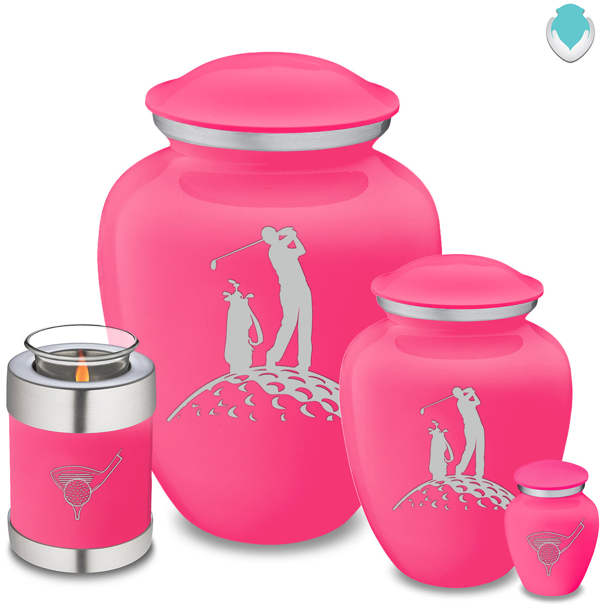 Adult Embrace Bright Pink Golfer Cremation Urn