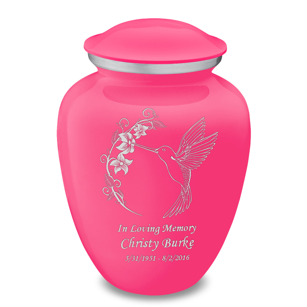 Adult Embrace Bright Pink Hummingbird Cremation Urn