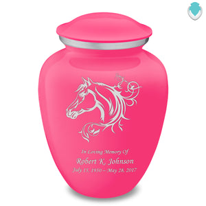 Adult Embrace Bright Pink Horse Cremation Urn