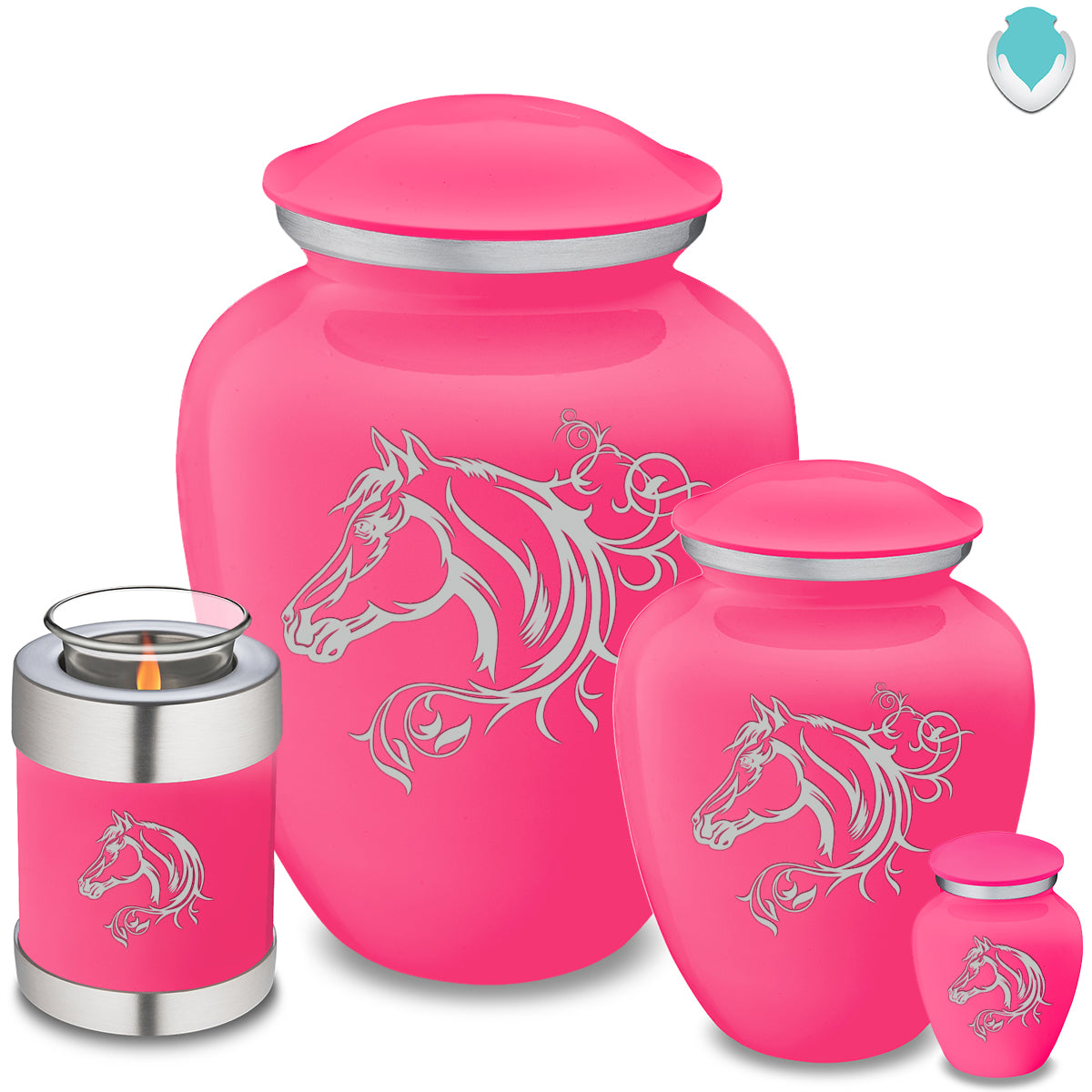 Adult Embrace Bright Pink Horse Cremation Urn