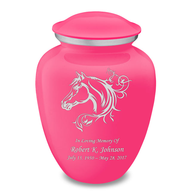 Adult Embrace Bright Pink Horse Cremation Urn
