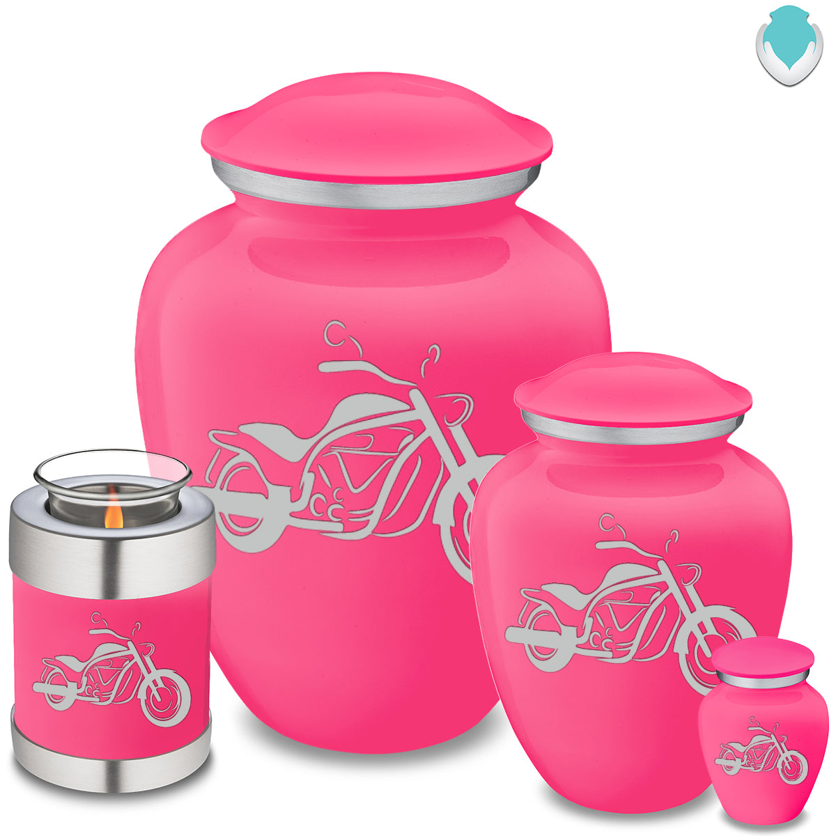Adult Embrace Bright Pink Motorcycle Cremation Urn