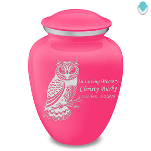 Adult Embrace Bright Pink Owl Cremation Urn