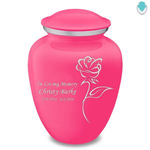Adult Embrace Bright Pink Rose Cremation Urn
