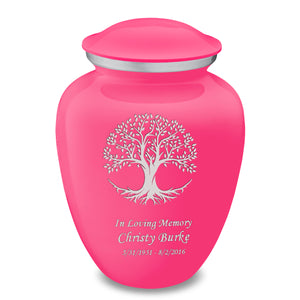 Adult Embrace Bright Pink Tree of Life Cremation Urn
