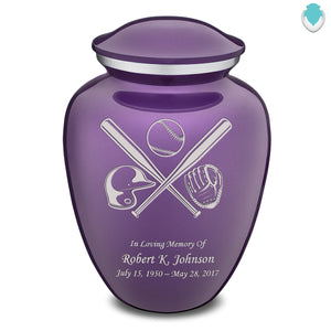 Adult Embrace Purple Baseball Cremation Urn