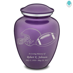 Adult Embrace Purple Football Cremation Urn