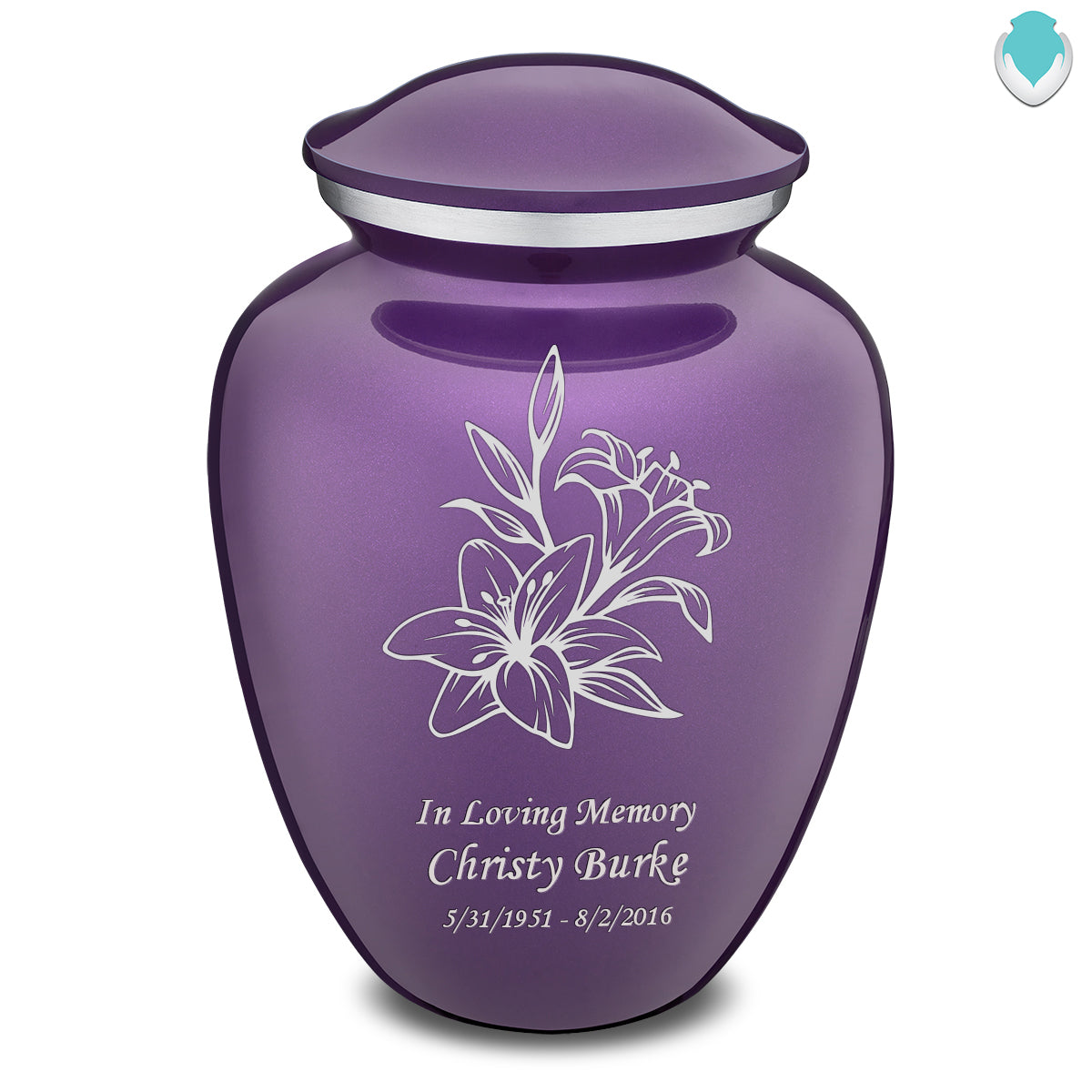 Adult Embrace Purple Lily Cremation Urn