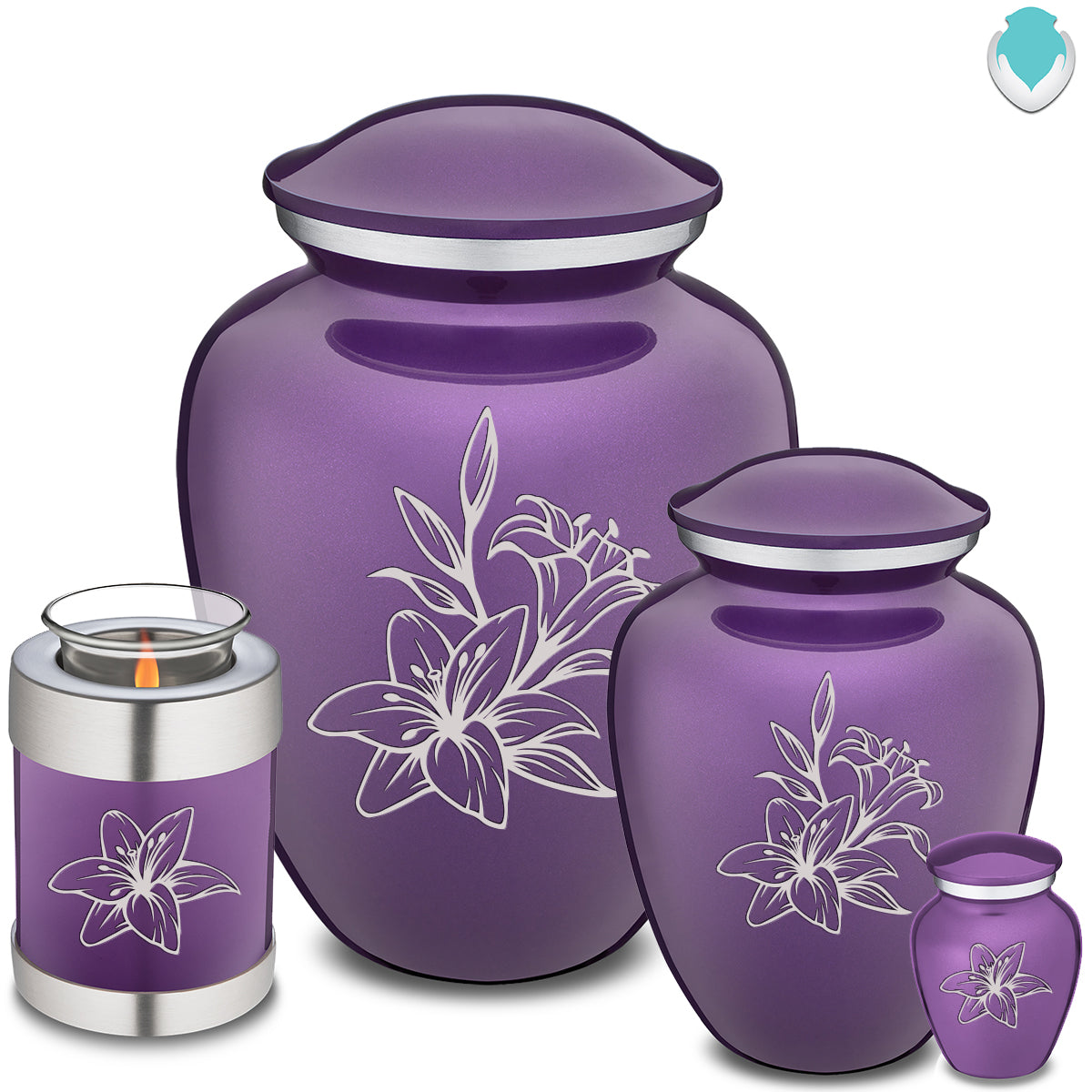 Candle Holder Embrace Purple Lily Cremation Urn