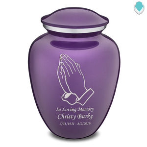 Adult Embrace Purple Praying Hands Cremation Urn