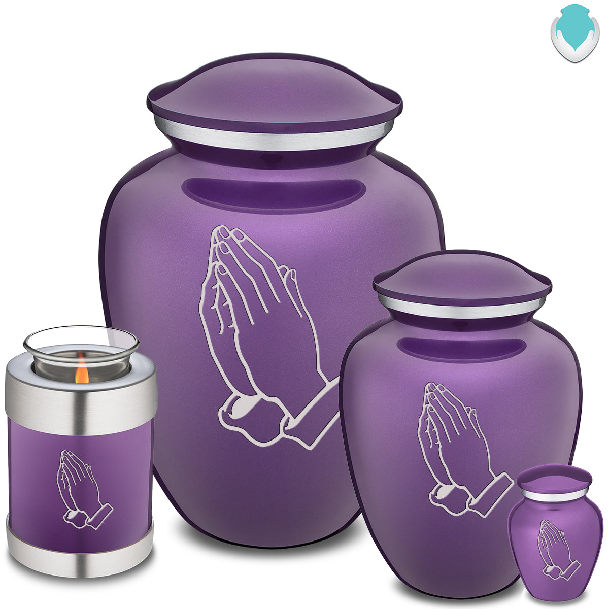 Adult Embrace Purple Praying Hands Cremation Urn