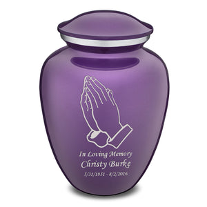 Adult Embrace Purple Praying Hands Cremation Urn