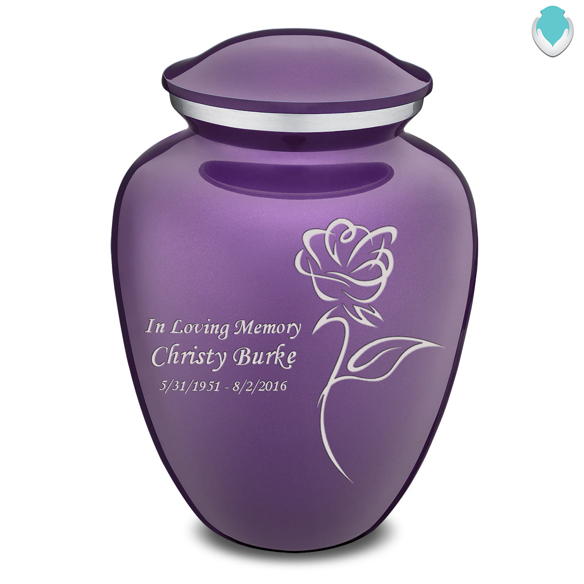 Adult Embrace Purple Rose Cremation Urn
