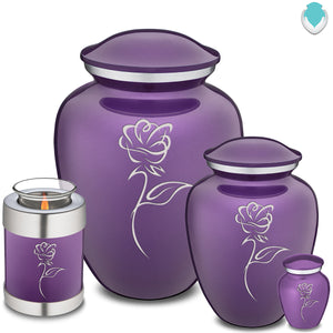 Medium Embrace Purple Rose Cremation Urn