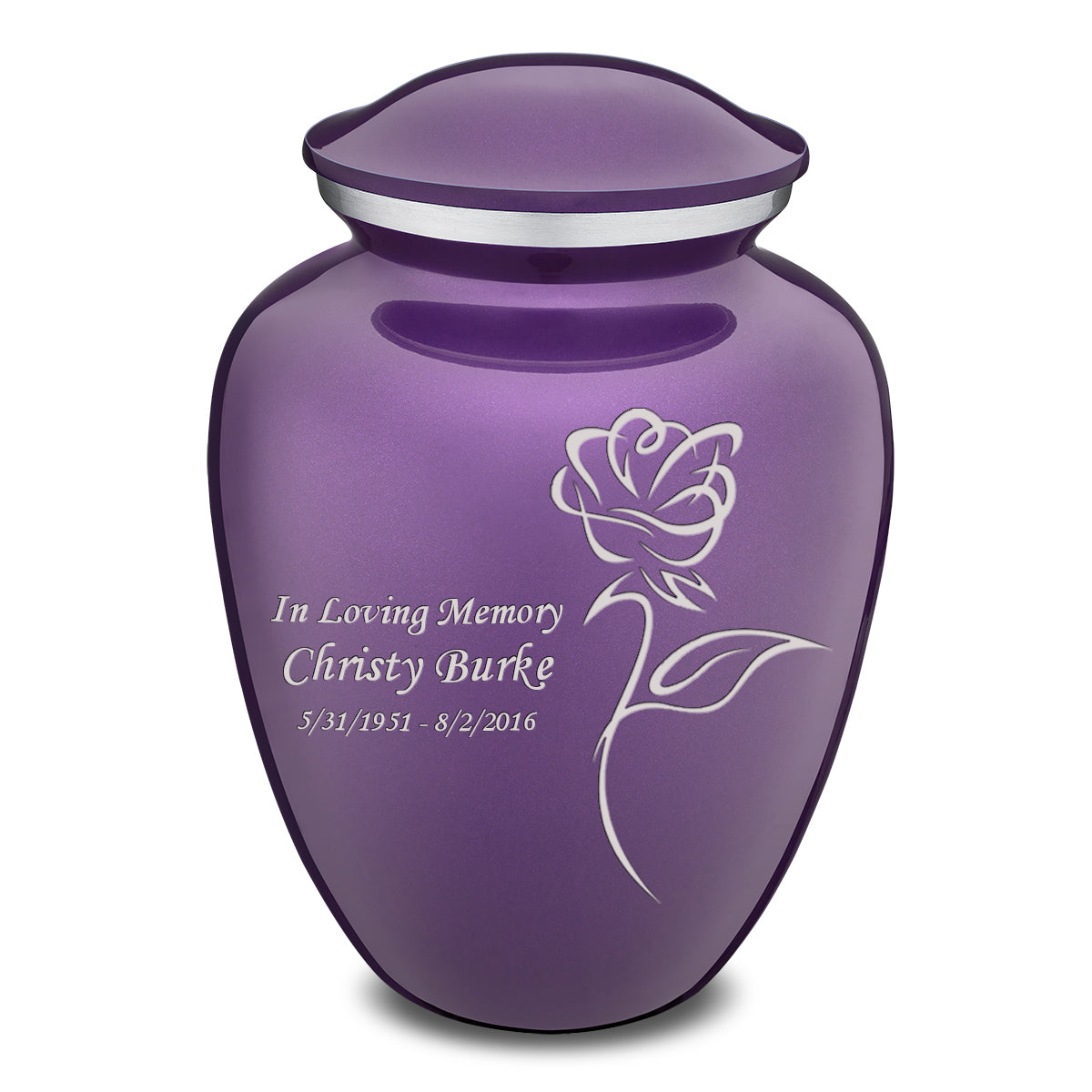 Adult Embrace Purple Rose Cremation Urn