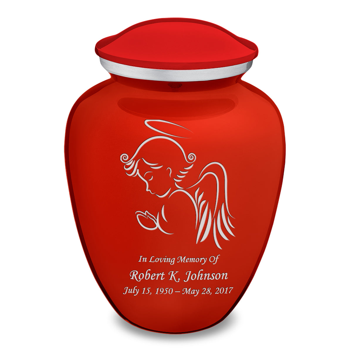 Adult Embrace Bright Red Angel Cremation Urn