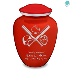 Adult Embrace Bright Red Baseball Cremation Urn