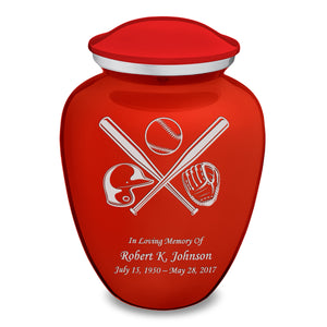 Adult Embrace Bright Red Baseball Cremation Urn