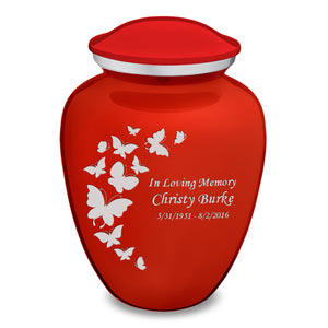 Adult Embrace Bright Red Butterfly Cremation Urn