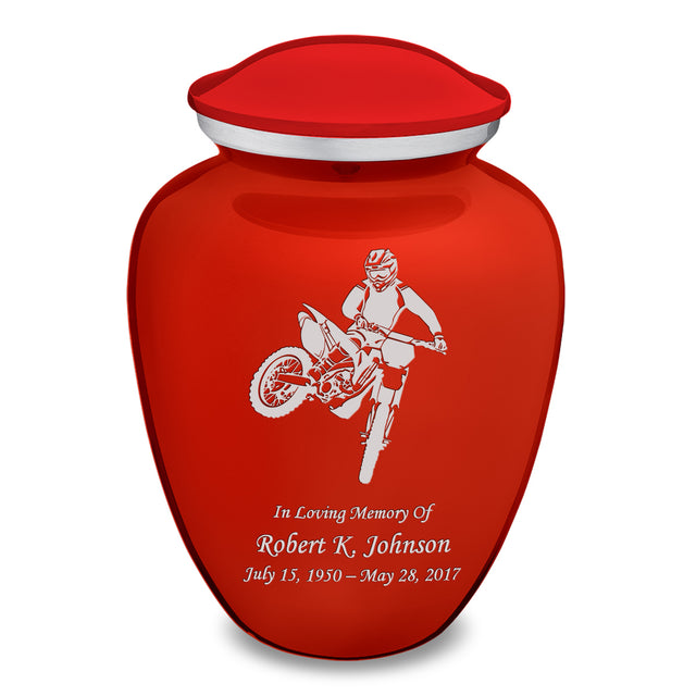 Adult Embrace Bright Red Dirt Bike Cremation Urn