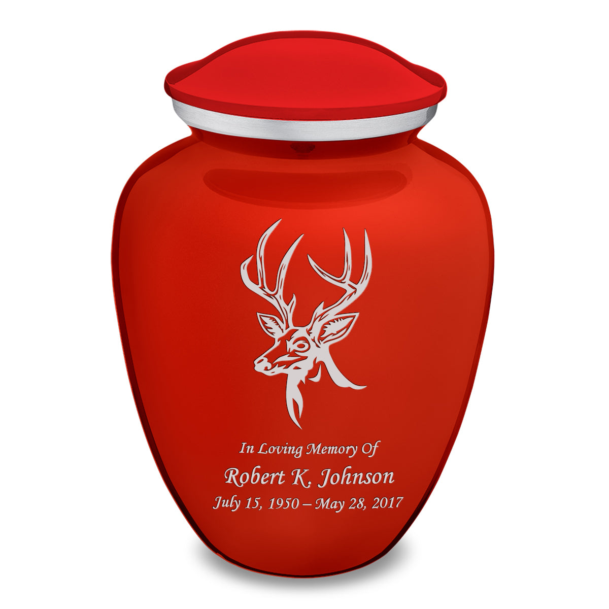 Adult Embrace Bright Red Deer Cremation Urn