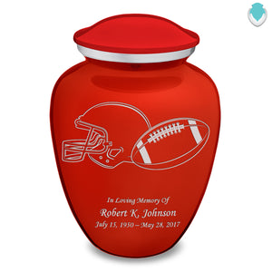 Adult Embrace Bright Red Football Cremation Urn