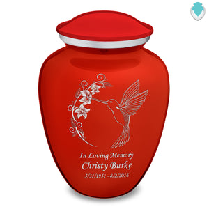 Adult Embrace Bright Red Hummingbird Cremation Urn
