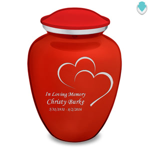 Adult Embrace Bright Red Hearts Cremation Urn