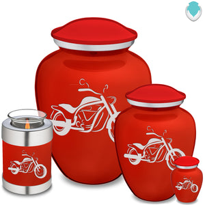 Adult Embrace Bright Red Motorcycle Cremation Urn