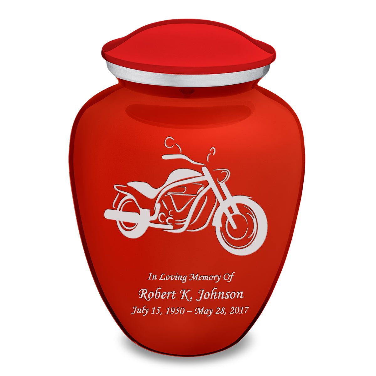 Adult Embrace Bright Red Motorcycle Cremation Urn