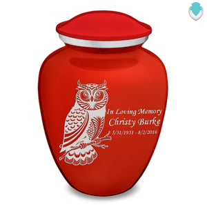 Adult Embrace Bright Red Owl Cremation Urn