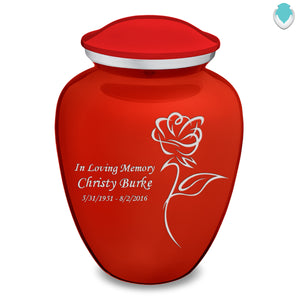 Adult Embrace Bright Red Rose Cremation Urn
