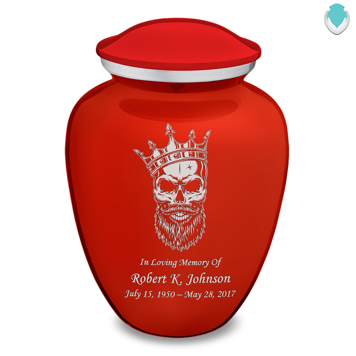 Adult Embrace Bright Red Skull Cremation Urn