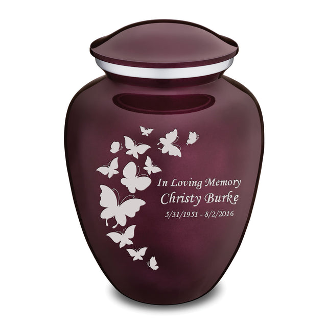 Adult Embrace Cherry Purple Butterflies Cremation Urn