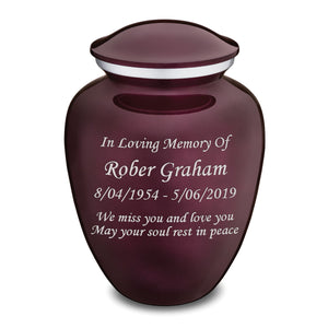 Adult Embrace Cherry Purple Custom Engraved Cremation Urn