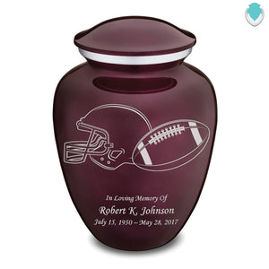 Adult Embrace Cherry Purple Football Cremation Urn
