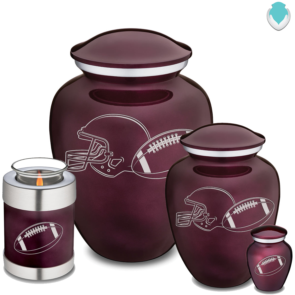Candle Holder Embrace Cherry Purple Football Cremation Urn