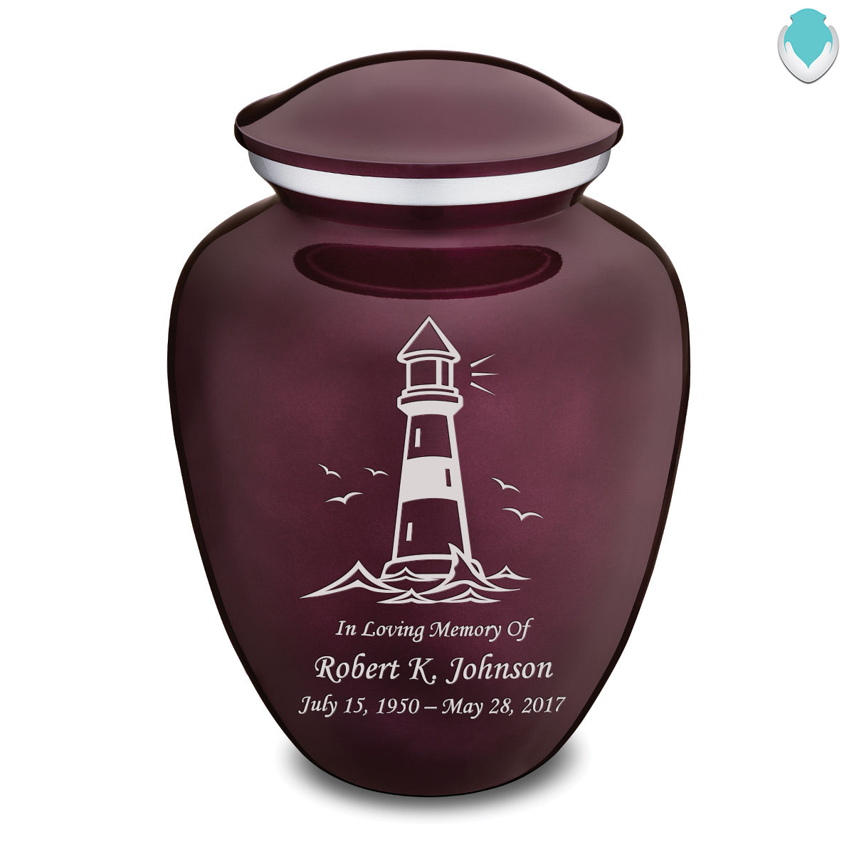 Adult Embrace Cherry Purple Lighthouse Cremation Urn