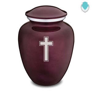Adult Embrace Cherry Purple Simple Cross Cremation Urn