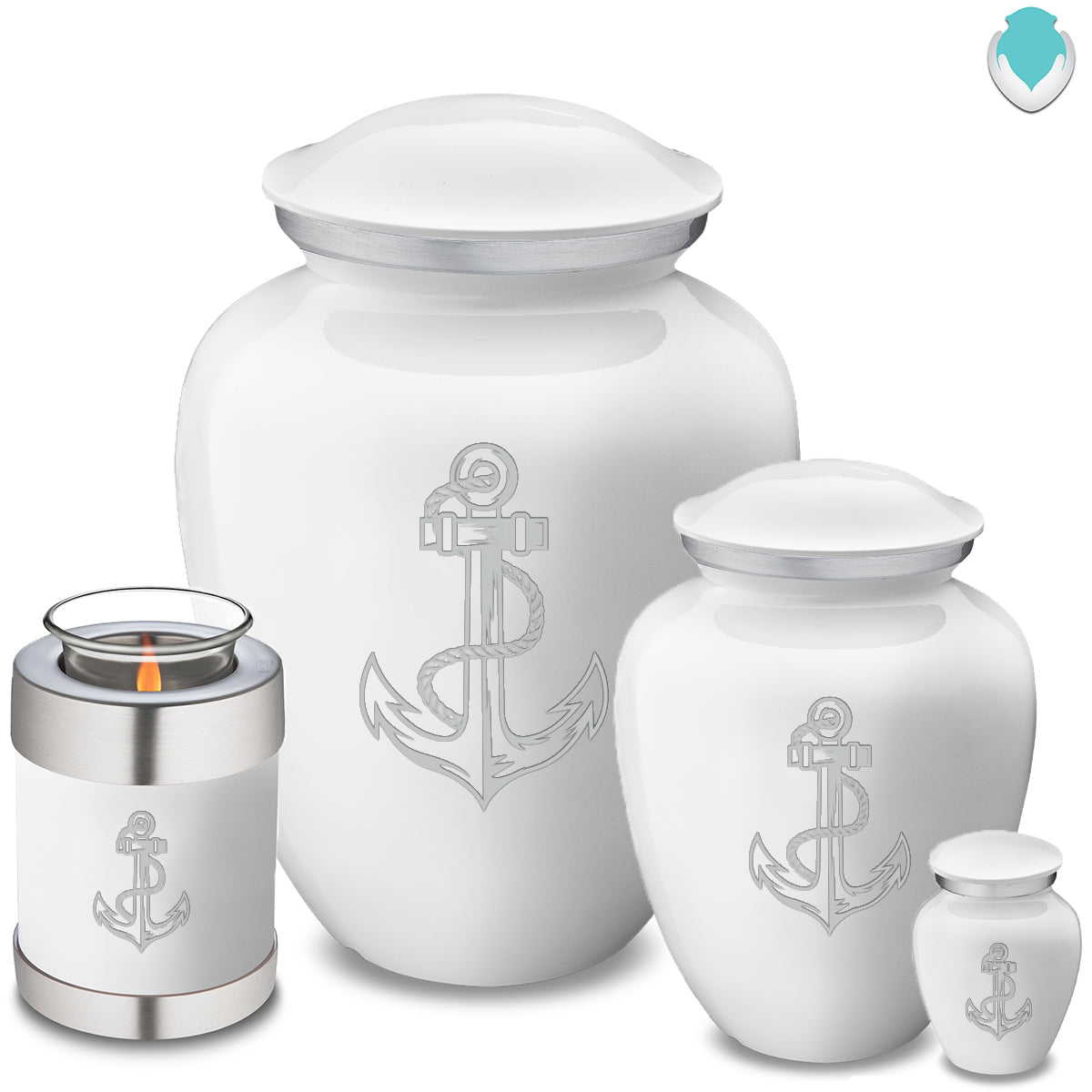 Candle Holder Embrace White Anchor Cremation Urn