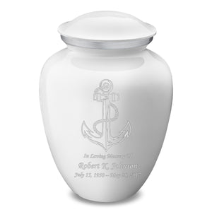 Adult White Embrace Anchor Cremation Urn