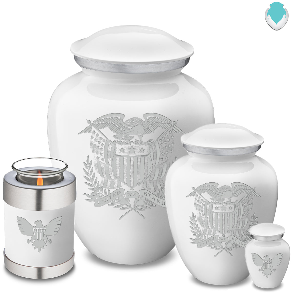 Adult Embrace White American Glory Cremation Urn