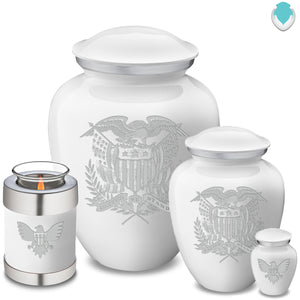Candle Holder Embrace White American Glory Cremation Urn