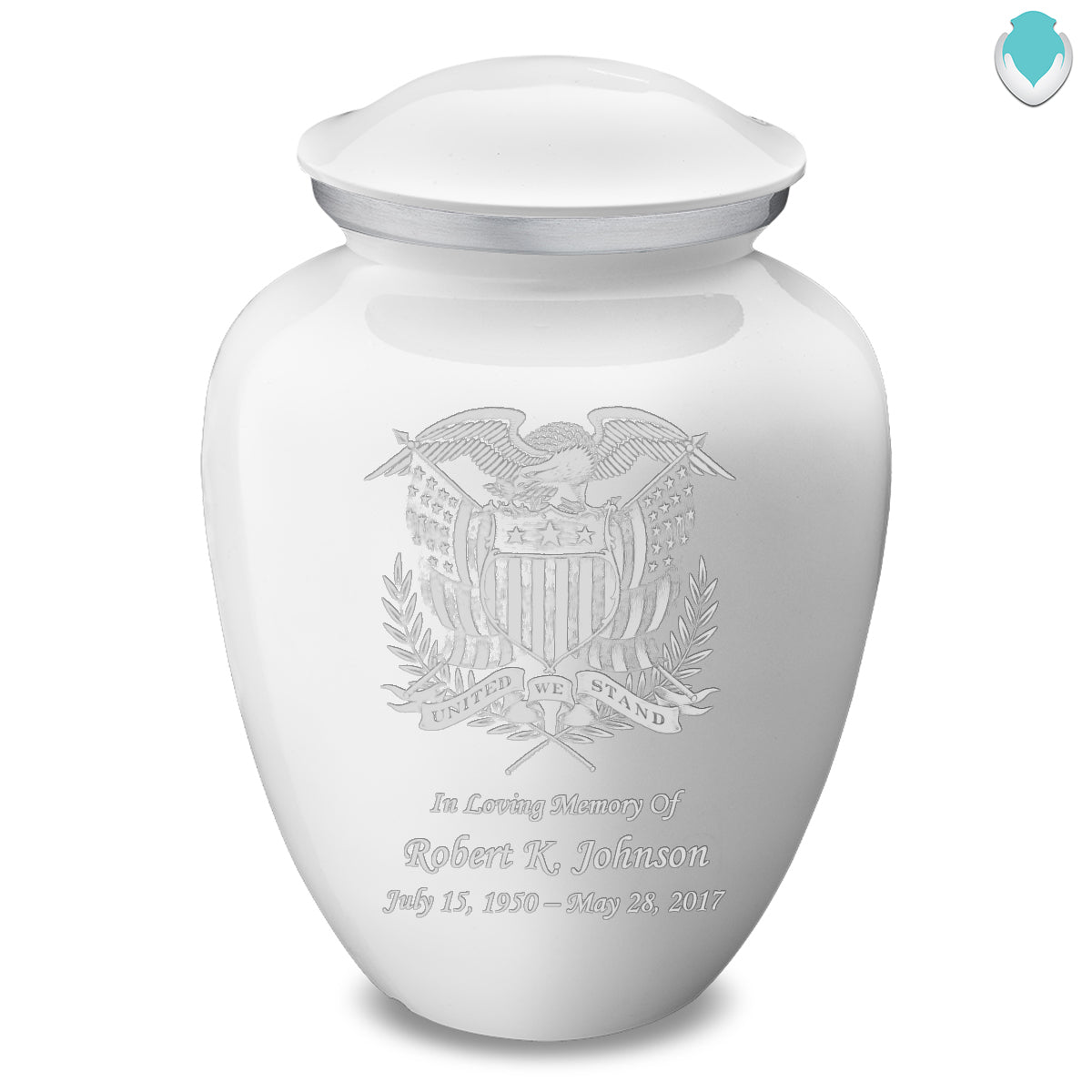 Adult Embrace White American Glory Cremation Urn