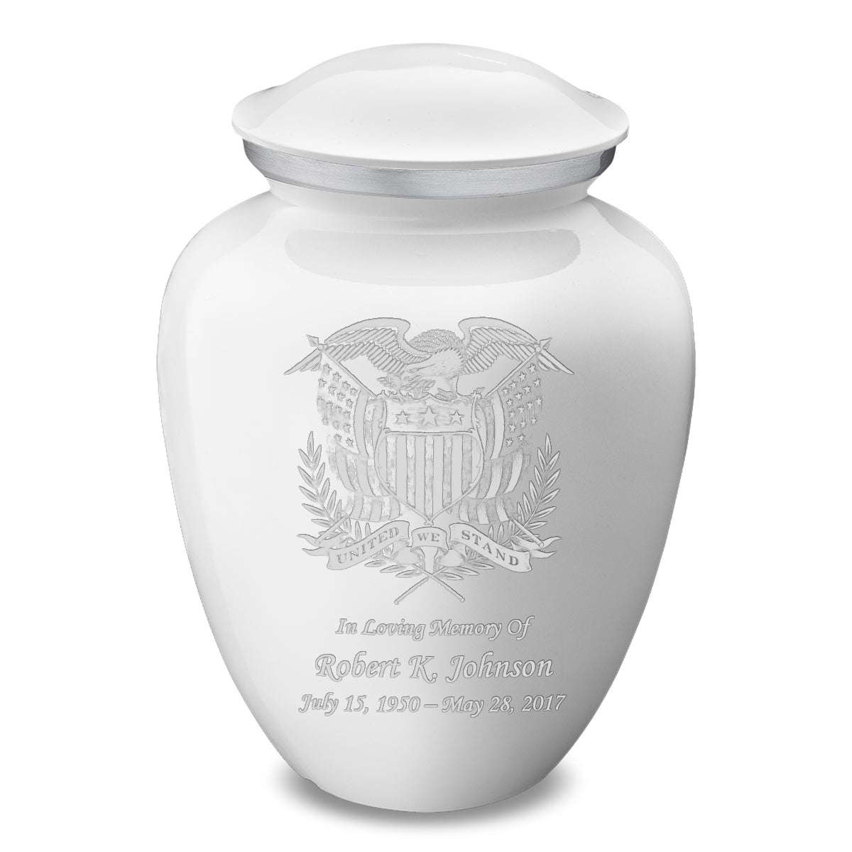 Adult Embrace White American Glory Cremation Urn