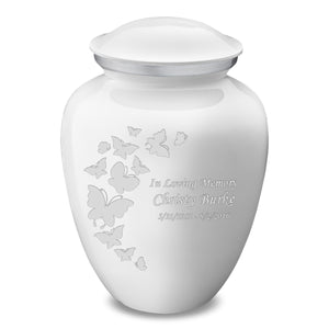 Adult Embrace White Butterfly Cremation Urn