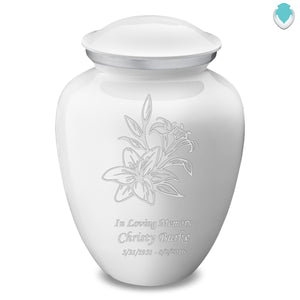 Adult Embrace White Lily Cremation Urn